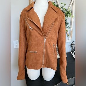 Faux suede Moto jacket
